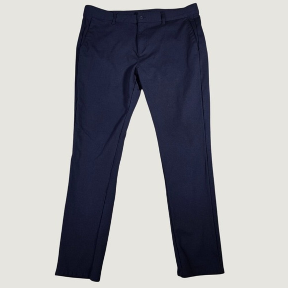Bugatchi Slim Fit Stretch‎ Ponte Pants Mens 38 Navy Blue Minimalist Business